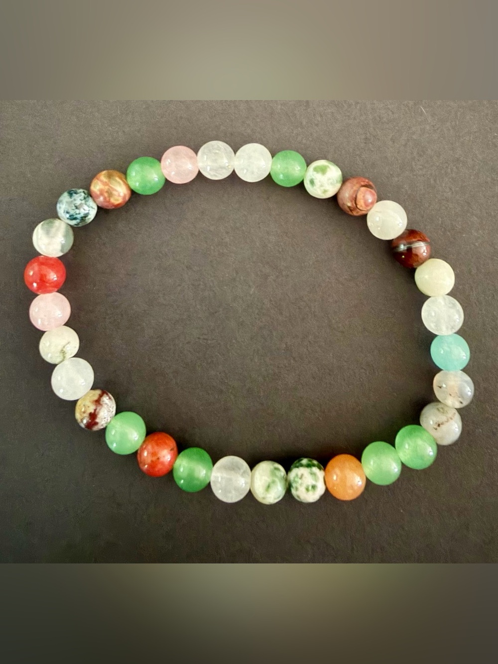 6mm Multi-Color gemstone beaded Stretch Bracelet - Women Jewelry